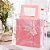 Kit 3 Sacolas Transparente Presente Pvc Alça Quadrada Rosa - Imagem 1