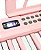 Teclado Musical Piano Eletrônico com 61 Teclas Sensitivas Bluetooth USB Dobrável 889-B Rosa - Imagem 4