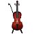 Mini Violoncelo Instrumento Musical Miniatura em Madeira com Estojo e Suporte - Imagem 1