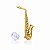 Broche Sax Alto Flash Ouro Minimalista Clássico - Imagem 1