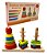 Prancha com Torre 3 Colunas Pirâmide Empilha Argolas Rainbow 15 Pcs - Imagem 1