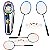 Kit Badminton com 2 Raquetes e 3 Petecas Tênis - Art Brink - Imagem 1
