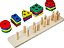 Brinquedo de Encaixe Divertido Formas e Cores 5 Colunos Madeira - Toy Mix - Imagem 1