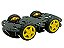 Kit Chassi Duplo 4WD Rodas Robótica Carro Robô - Imagem 1