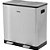Lixeira retangular dupla, 30 litros, inox, cinza, VONDER - Imagem 1