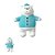 PELÚCIA DA COLEÇÃO URSO SEM CURSO/WE BARE BEARS - POLAR  DE ROUPA  (21 CM) - Imagem 1
