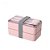BENTO BOX CAMADA DUPLA COM GARFO E COLHER - PALHA DE TRIGO ROSA - 1000 ML - Imagem 1