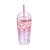 COPO DE PLÁSTICO COM CANUDO 420ML SAKURA BLOSSOM ROSA - Imagem 1