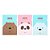 Pasta P/ Documentos, C/ 3 Unid, Urso Sem Curso/WE BARE BEARS, Rosa/azul - Imagem 1