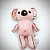 Pelúcia Coala 30cm, Cor rosa. Composição: 100% Poliéster - Imagem 1