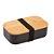 MARMITA BENTO BOX  DESIGN DE MADEIRA COM GARFO E COLHER  900ml. - Imagem 1