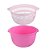 POTE COM ESCORREDOR DE ALIMENTOS MODELO SALADEIRA COR ROSA - Imagem 1