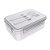 BENTO BOX DE PLÁSTICO COM DIVISÓRIAS, GARFO E COLHER 1200ml. BPA FREE COR BRANCO - Imagem 3