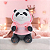 Pelúcia Panda Fofinha com Roupa Rosa Urso Sem Curso Miniso - Imagem 2