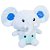 Pelúcia Elefante Com Roupinha Listrada Cor Azul 30cm. - Imagem 1
