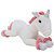 Pelúcia: Unicórnio Deitado Cor Branco e Rosa 40cm. - Imagem 1