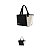 BOLSA TERMICA MOUSSE VINTAGE BICOLOR PRETO E BEGE 36X21X14CM - Imagem 2