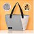 BOLSA TERMICA MOUSSE VINTAGE BICOLOR CINZA E BEGE 36 X 21 X 14 CM - Imagem 2