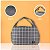 BOLSA TÉRMICA MINISO XADREZ CINZA E BRANCO TAMANHO 28 CM. - Imagem 2