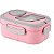 BENTO BOX COM TALHER LUNCH BOX ROSA 1200 ML.TAMANHO 19 X 13 X 10 CM. - Imagem 1