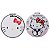 ESPELHO DE BOLSO DUPLA FACE REDONDO DOBRÁVEL COM ZOOM X2 MODELO SANRIO HELLO KITTY 6,5CM. MINISO - Imagem 1