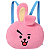 MOCHILA INFANTIL PELUCIA MACIA BT21 COOKY ORIGINAL MINISO - Imagem 1
