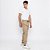 Calça Jogger Masculina Com Elástico Na Cintura Sarja Premium Arthur Bege Unak - Imagem 4