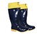 Bota Galocha Borracha Pvc Impermeável Azul/amarela C/amarra - Imagem 1