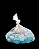 ENFEITE DE VIDRO FOSCO AZUL CLARO 200G SKRw - Imagem 1