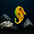 PEIXE FLUTUANTE CAVALO MARINHO AMARELO SKRw - Imagem 2