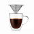 Xícara de Vidro Dupla Parede + Filtro de Café Pequeno - Imagem 1