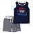 Conjunto Carters regata azul e short azul listrado - Imagem 1
