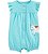 Romper Carters azul com bolinhas e unicórnio branco - Imagem 1