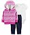 Trio de inverno Carters, rosa quadriculado com casaco de fleece - Imagem 1
