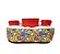 Almofada Porta Pipoca Hello Kitty Rainbow Happy com copos e tampas - Imagem 1
