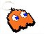 Chaveiro Fantasma Laranja Pac Man Emborrachado - Imagem 2