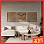 Kit de 3 Quadros 60x60 - Pássaros em madeira com Alto Relevo - Imagem 1