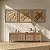 Kit de 3 Quadros Alto Relevo em madeira 60x60cm - Tartaruga - Imagem 1