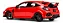 Honda Civic Type R Fk8 2021 Vermelho 1:18 Autoart - Imagem 2