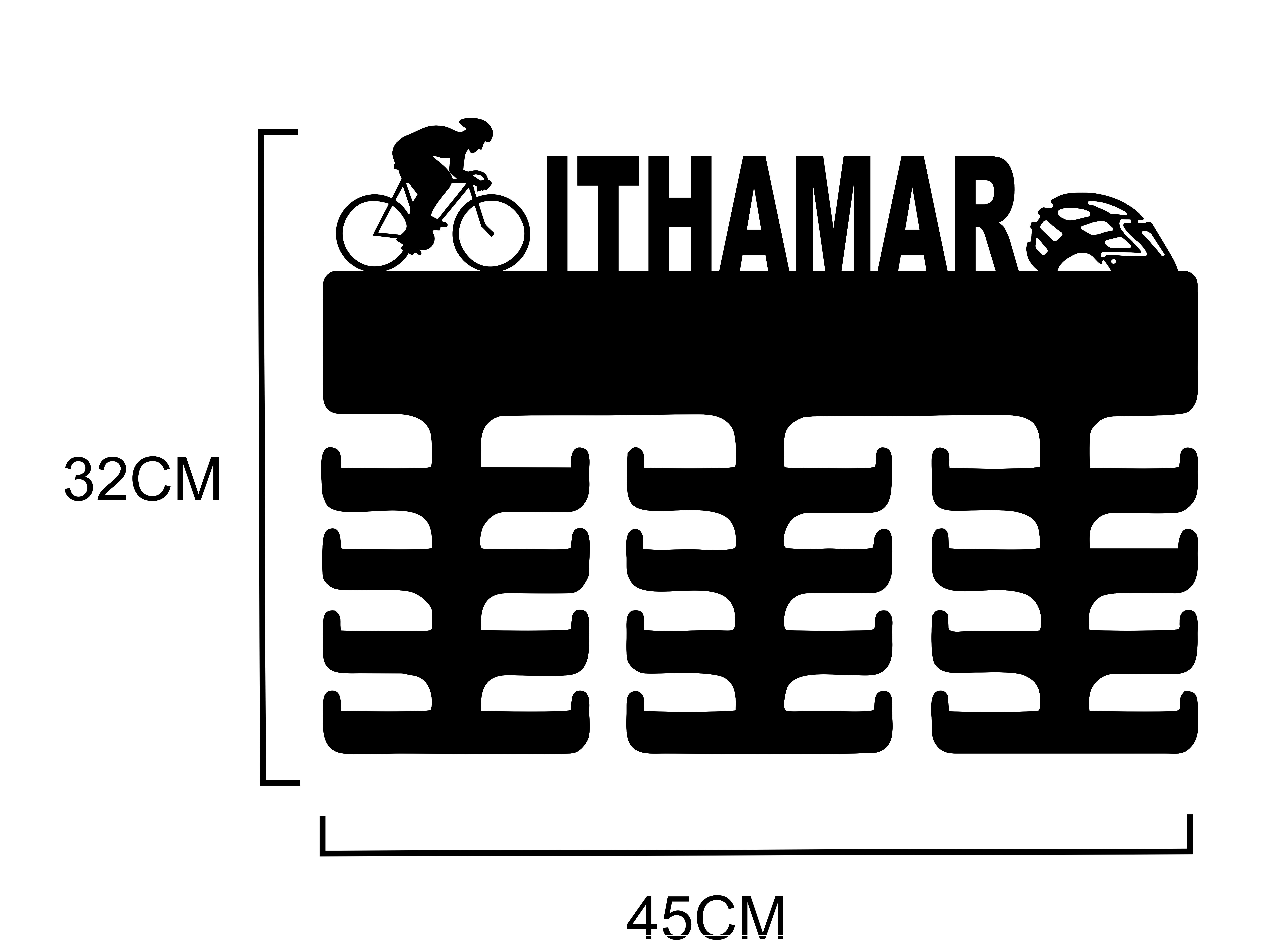 Porta Medalhas Ciclismo Masculino com nome - Imagem 2