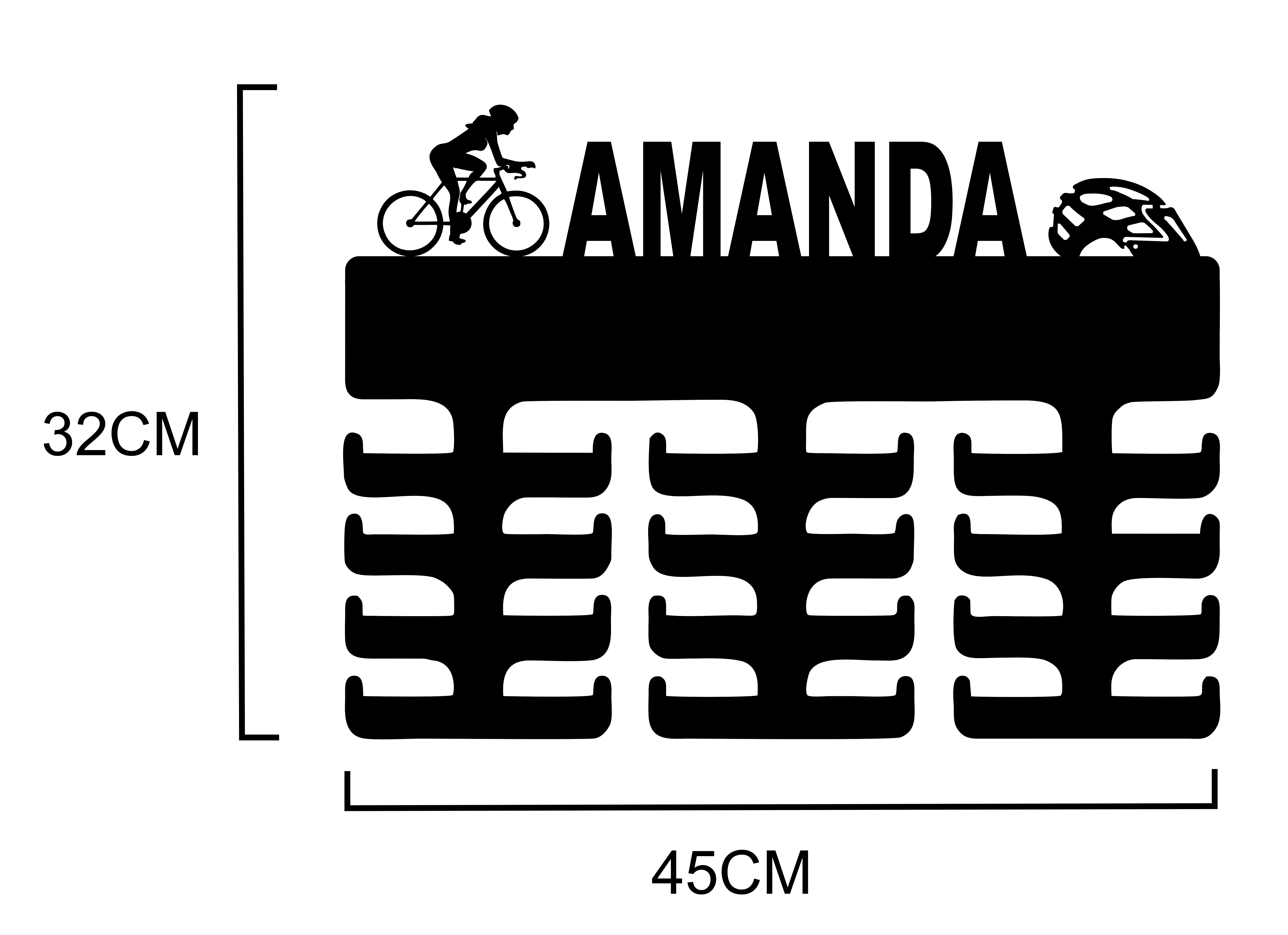 Porta Medalhas Ciclismo Feminino com nome - Imagem 2