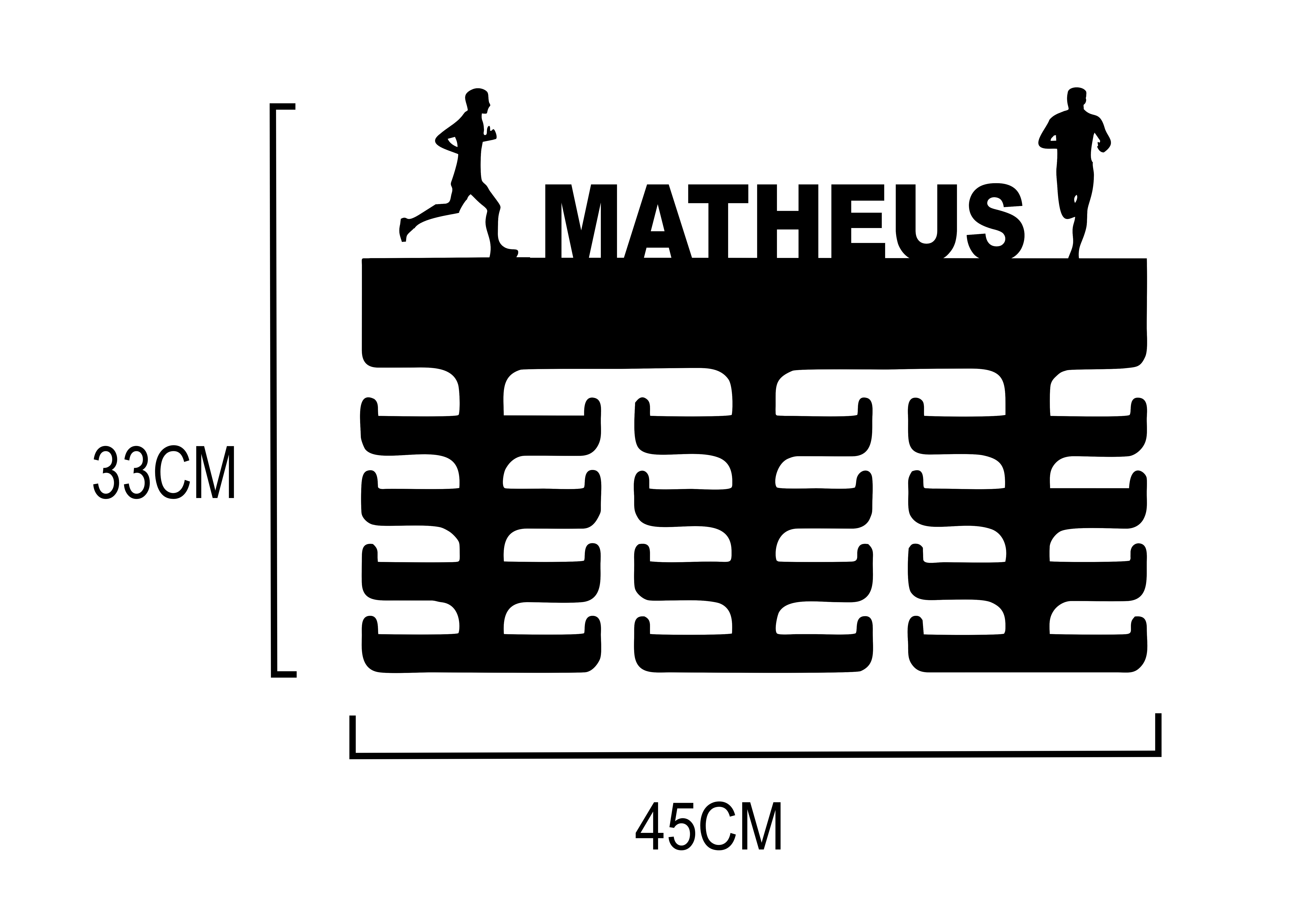 Porta Medalhas Corrida 2 Masculino com Nome - Imagem 2