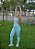 Conjunto Fitness Feminino Blackout Azul - Imagem 5