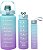 Kit 3 Garrafas Motivacionais para Água Squeeze Galão 2 Litros, 900ml e 300ml Academia Colorida Antivazamento + Adesivos para decorar - Imagem 7