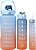 Kit 3 Garrafas Motivacionais para Água Squeeze Galão 2 Litros, 900ml e 300ml Academia Colorida Antivazamento + Adesivos para decorar - Imagem 4