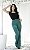 Calça Semi Flare com Cinto Tecido Montaria de Poliamida - Verde - Imagem 4