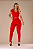 Calça Montaria Modeladora Skinny 3 Cós Compressores no Tecido de Poliamida - Vermelho Red - Imagem 1