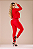 Calça Montaria Modeladora Skinny 3 Cós Compressores no Tecido de Poliamida - Vermelho Red - Imagem 4