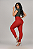 Calça Montaria Modeladora Skinny 3 Cós Compressores no Tecido de Poliamida - Terracota - Imagem 3
