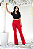 Calça Flare 3 Cós Compressores no Tecido Montaria de Poliamida - Vermelho Red - Imagem 2